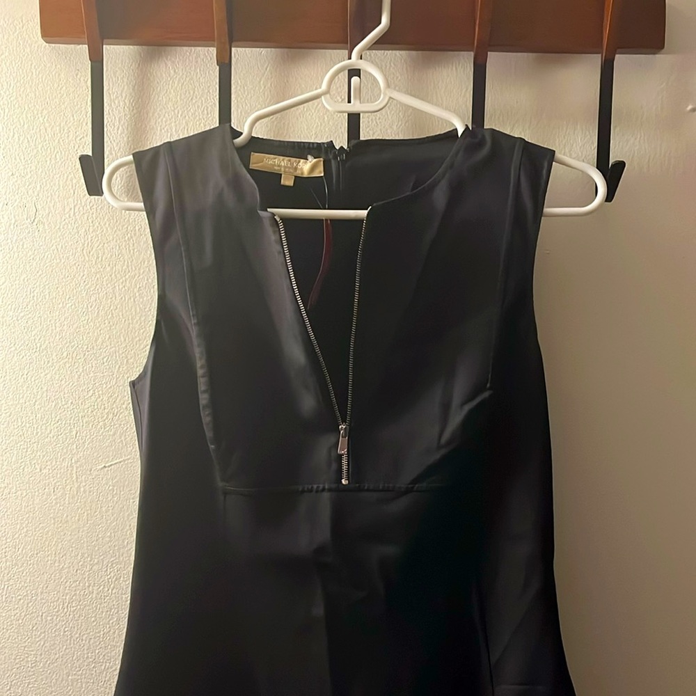 Black Michael Kors  A-Line Zip Dress